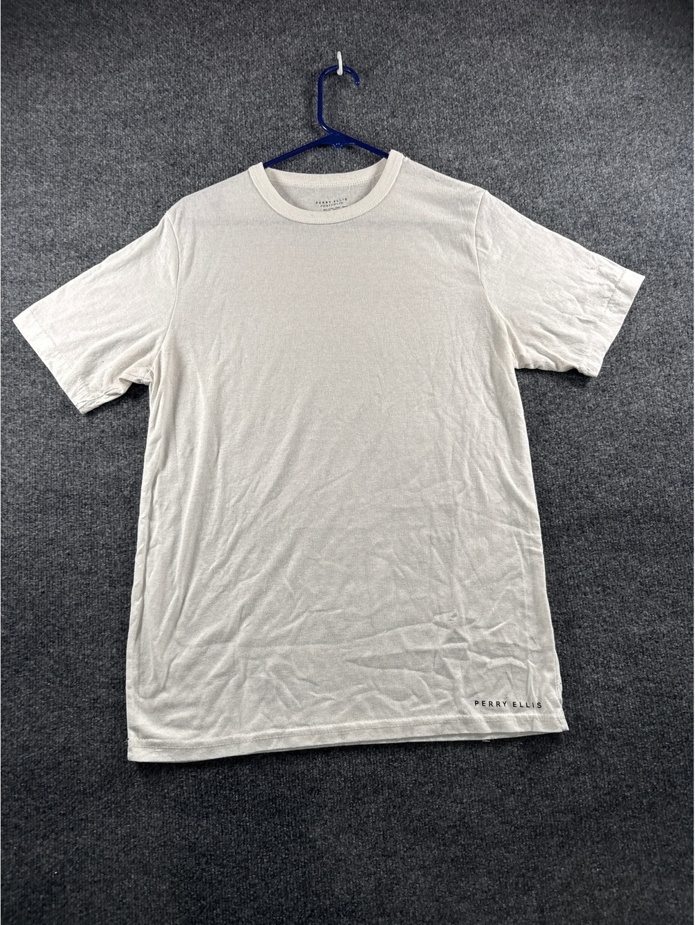 Perry Ellis Portfolio Men's Large White Short Sleeve Crewneck T-Shirt Minimalist
